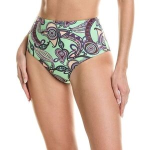 A.L.C. Green purple paisley high waist bikini bottom - size M